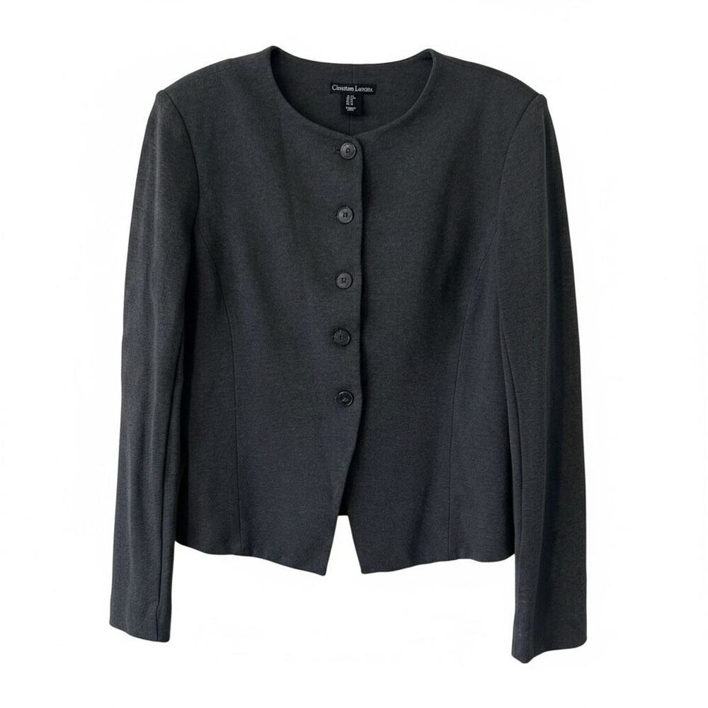 Christian Lacroix CHARCOAL Blazer Size M LOGO BUTTONS